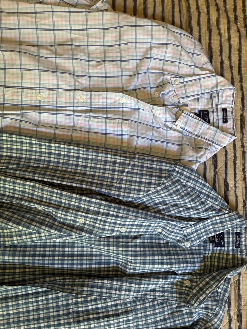 J. Crew Men’s Light Blue and Blue Plaid Button-Down Shirts